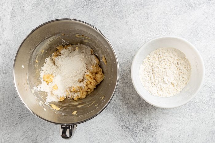 combining the dry ingredients.