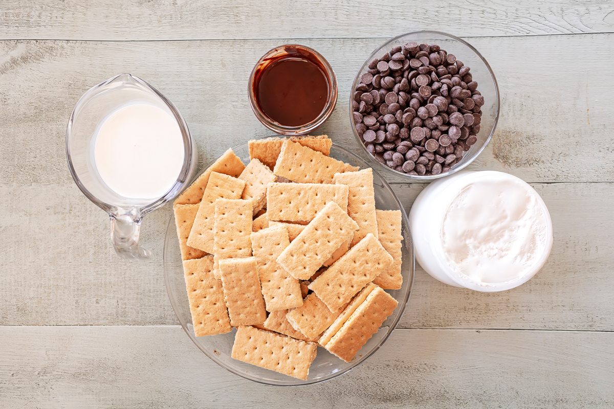 Mini S'mores graham crackers and marshmallow dipped in Chocolate