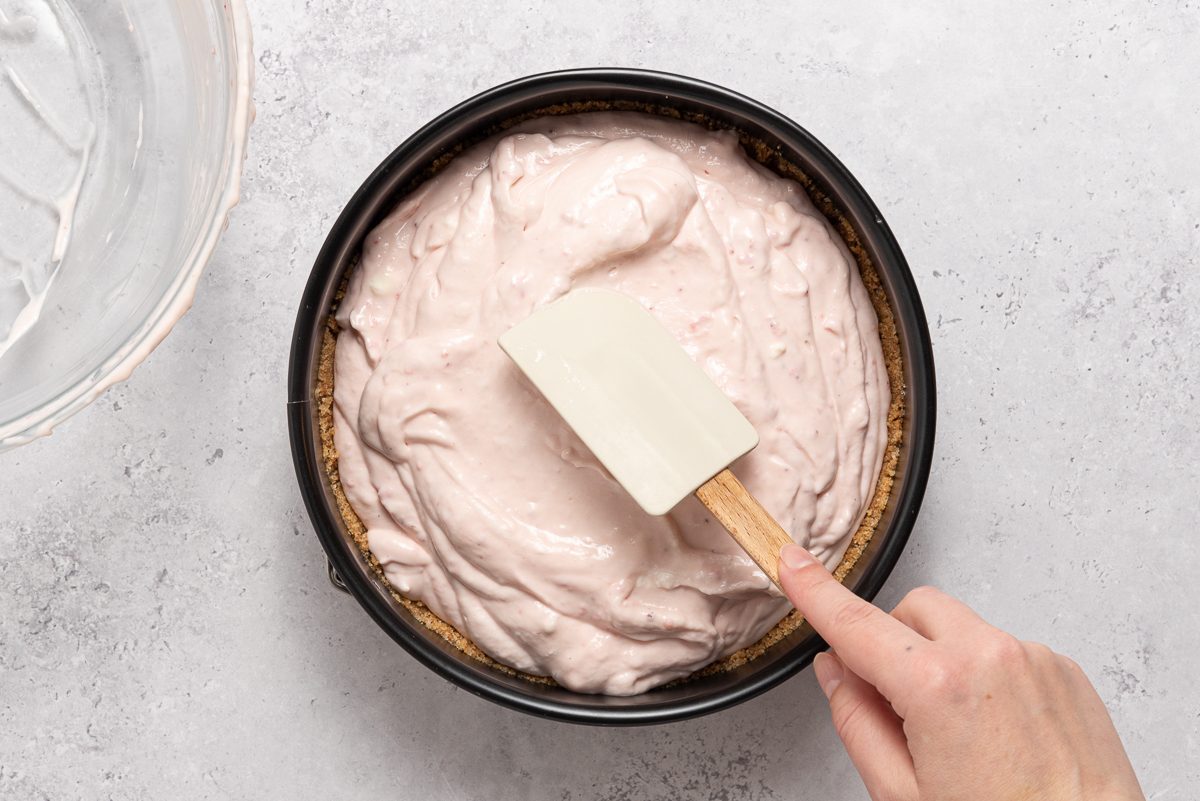 Strawberry Cream Cheese Filling Inside Pan
