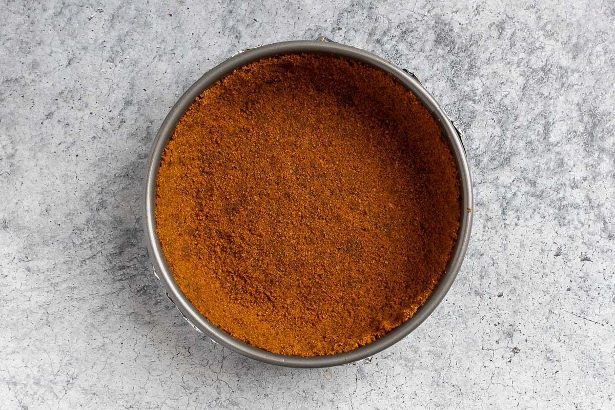 gingerbread crust in the springform pan.