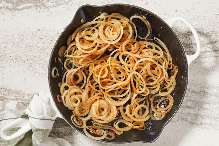 Onions cooking in a skillet