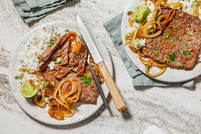 Overhead Shot Of Palomilla Steak