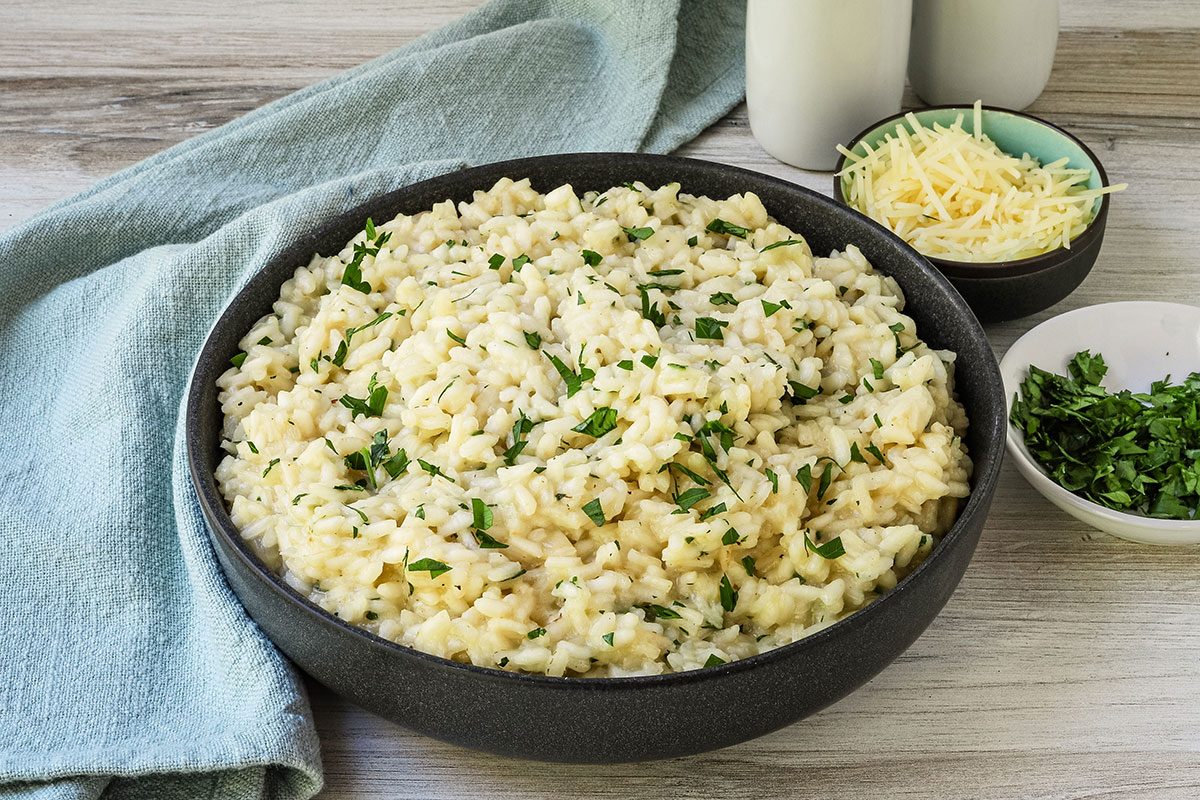 Serving bowl with Parmesan risotto, a recipe from Taste of Home.