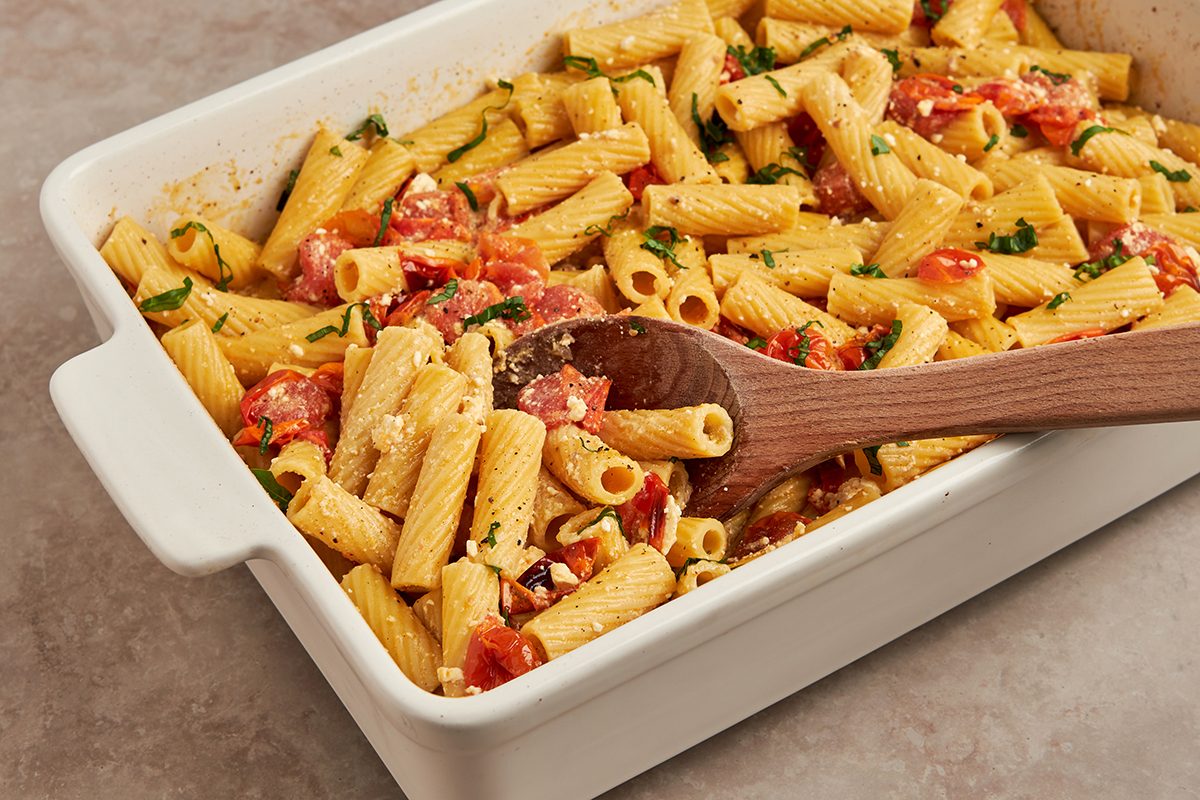 This pasta bake with feta by Taste of Home is a dish deserving of its internet fame.