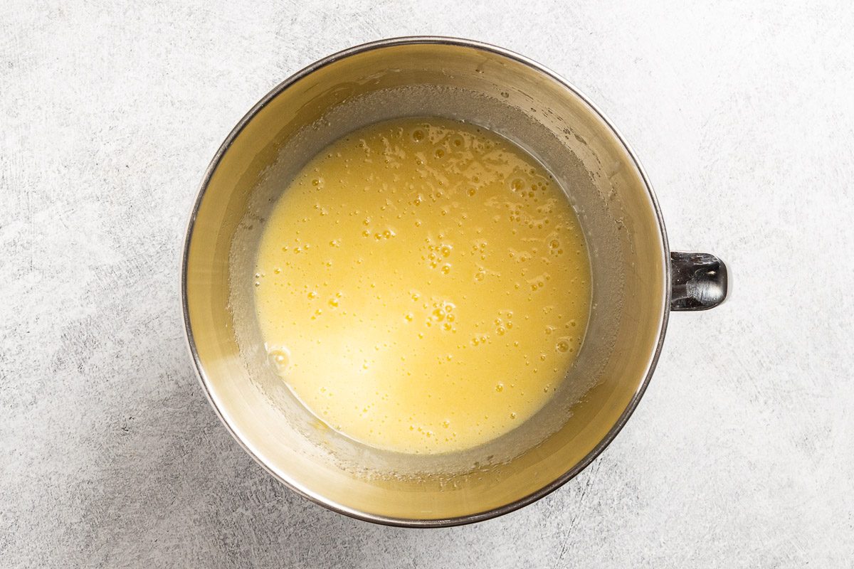 combining the wet ingredients.