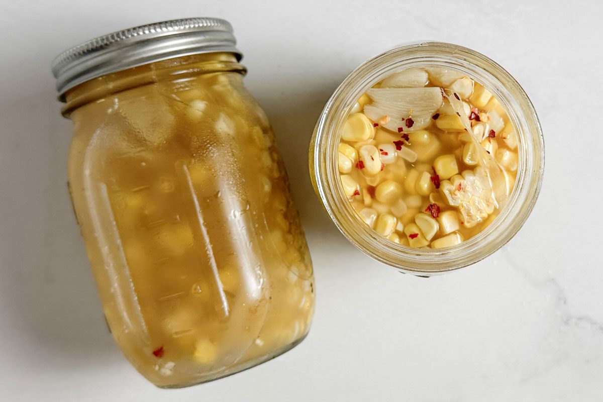 Taste Of Home Pickled Corn In Mason Jars