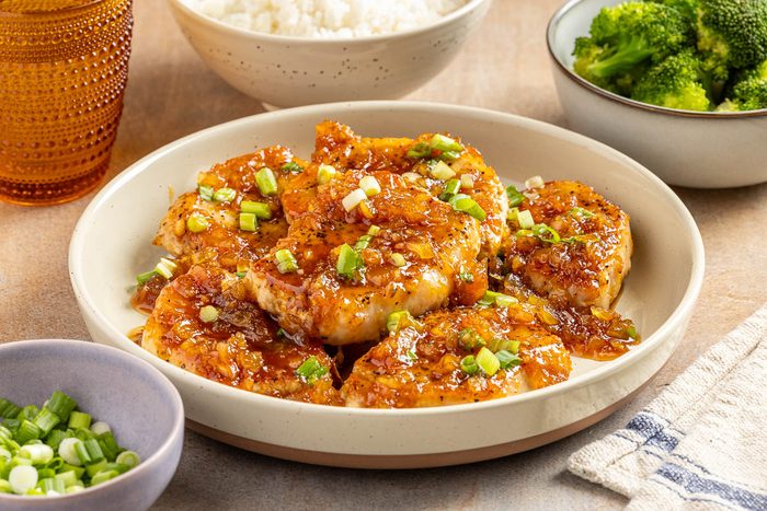 Pineapple Pork Chops on a plate