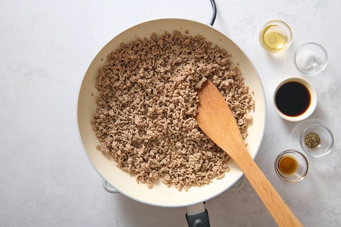 Cooking the pork in a large skillet