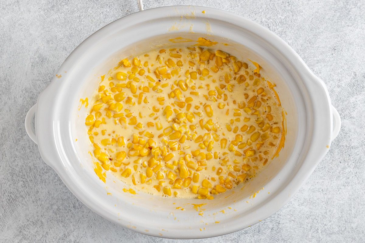Taste of Home Slow Cooker Cheesy Corn photo of the cooked corn.