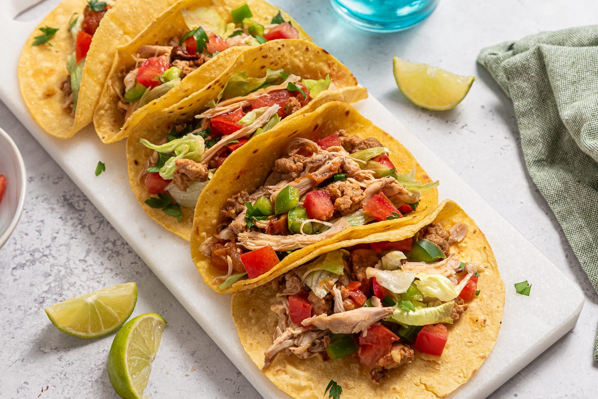 Shredded Chicken And Cooking Juices Inside Crocopot