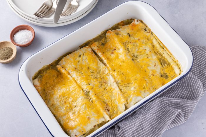 Smothered burrito baked and ready to serve.