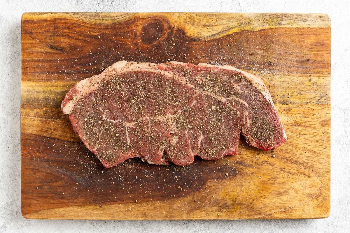 seasoned steak.