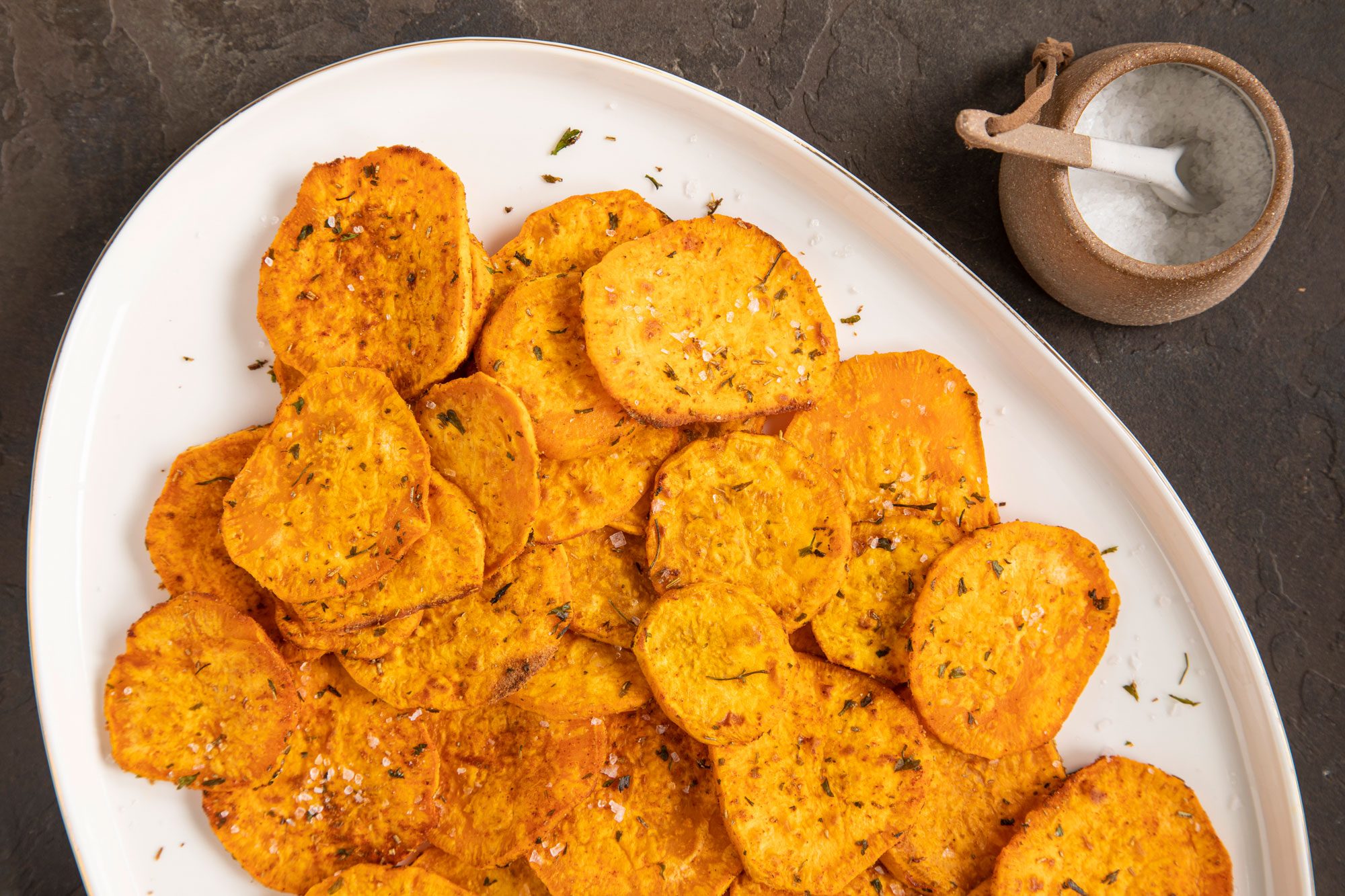 Sweet Potato Chips served in a plate