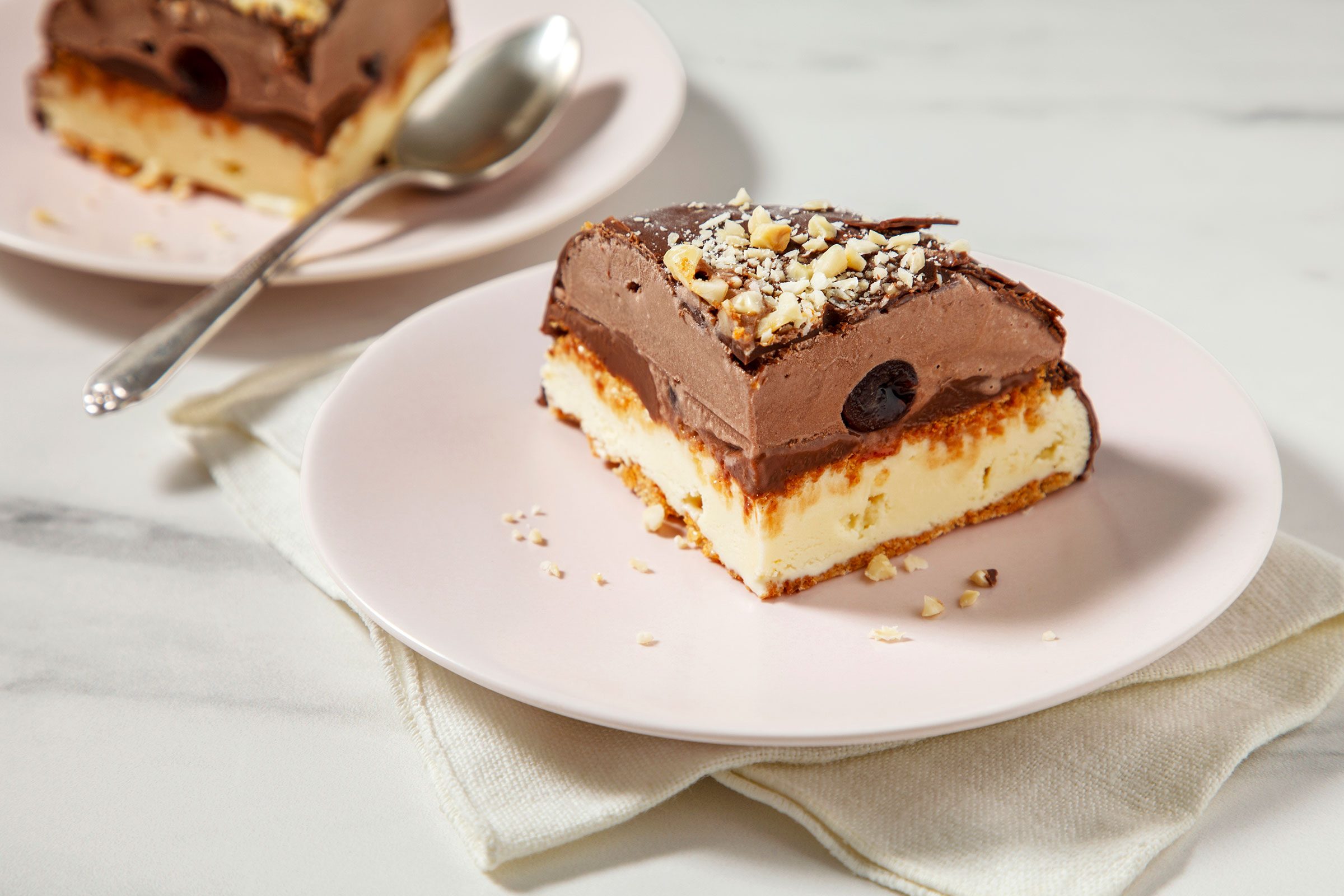 Tartufo Ice Cream served on a white plate