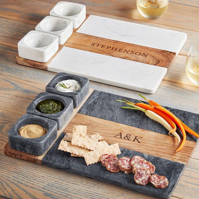 Wood And Marble Appetizer Serving Platter