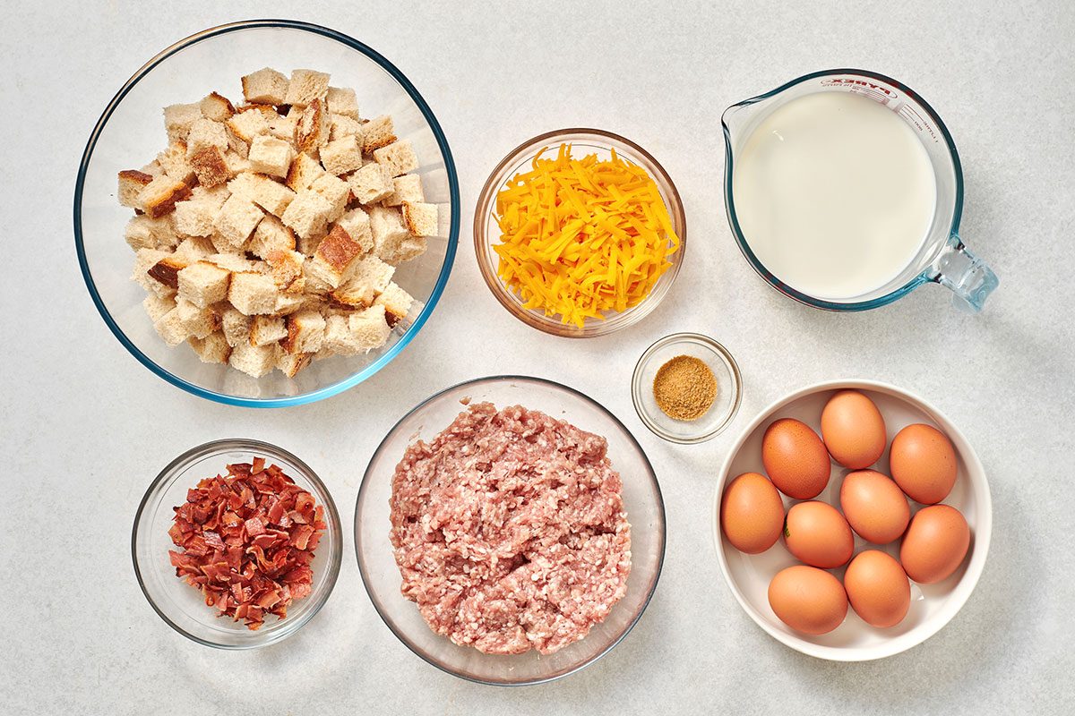 Ingredients for Sausage Strata