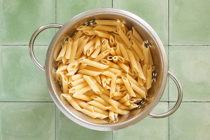 Boiled penne pasta