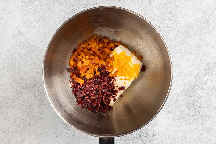 Taste of Home Cranberry Cream Cheese Spread photo of all the ingredients in a mixing bowl.