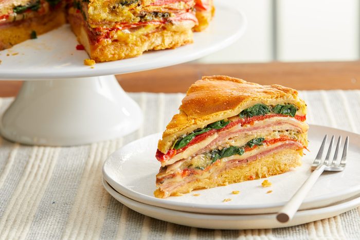 wide shot of italian brunch torte