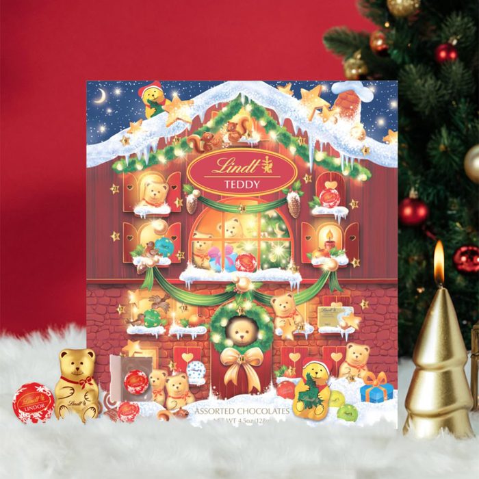 Lindt Holiday Teddy Bear Advent Calendar Assorted Chocolate Candy