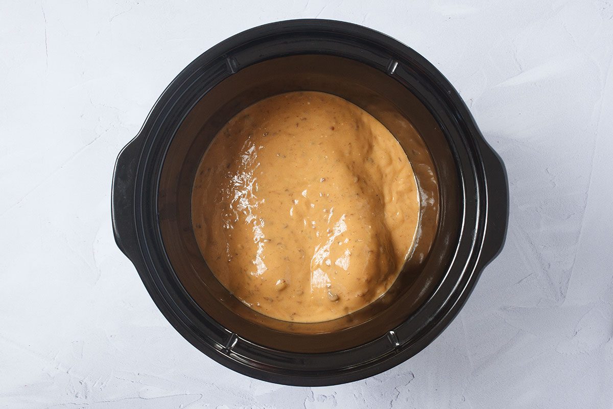 sauce and Pork Tenderloin in crock pot