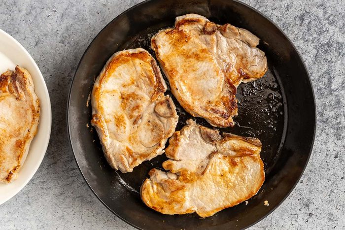 Taste of Home Skillet Pork Chops photo of the browned pork chops.