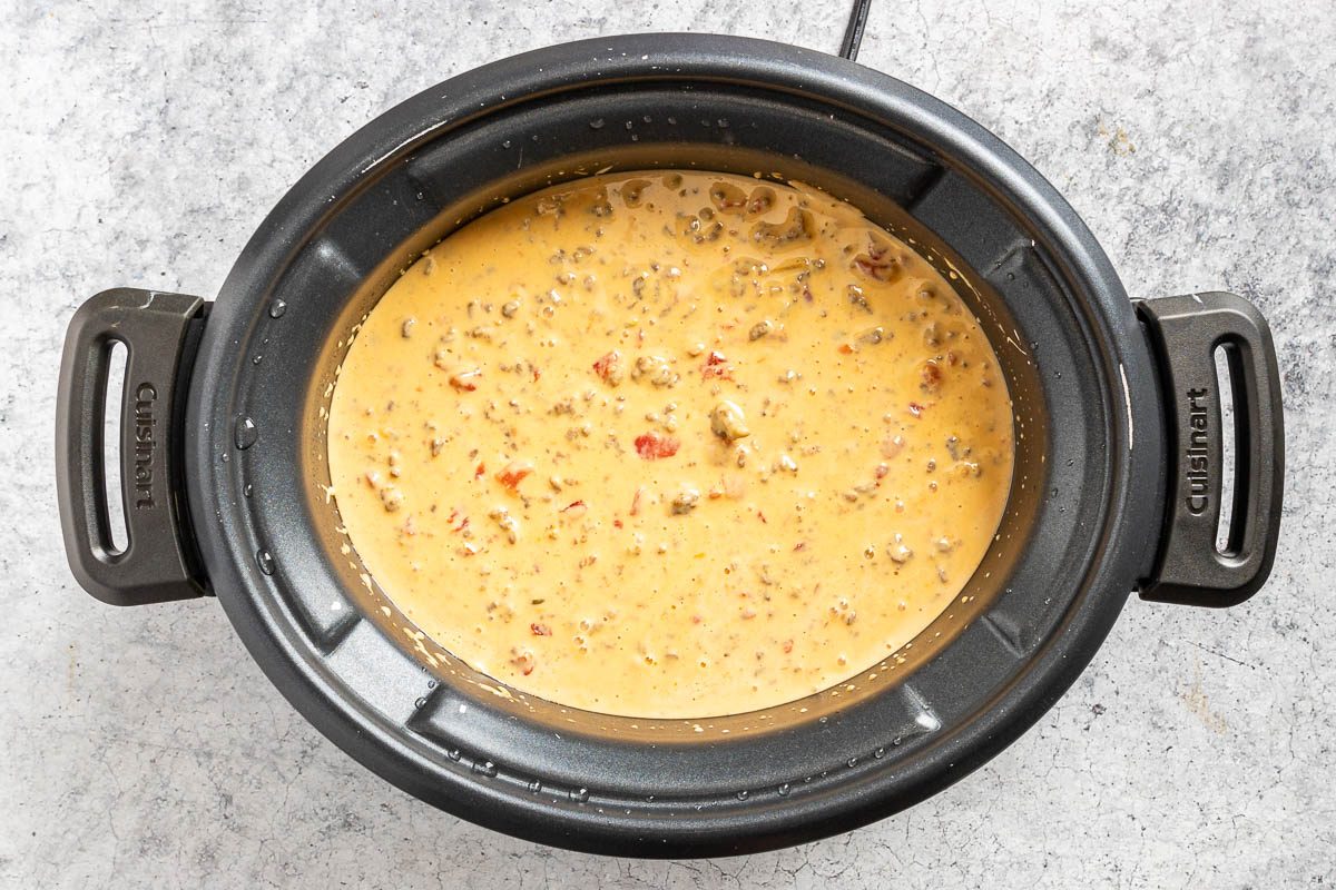 Taste of Home Slow Cooker Cheese Dip photo of the cooked dip.