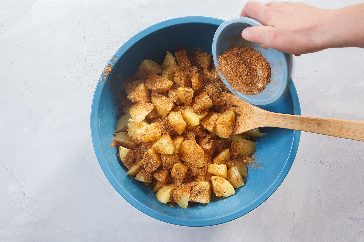 Seasoning potatoes