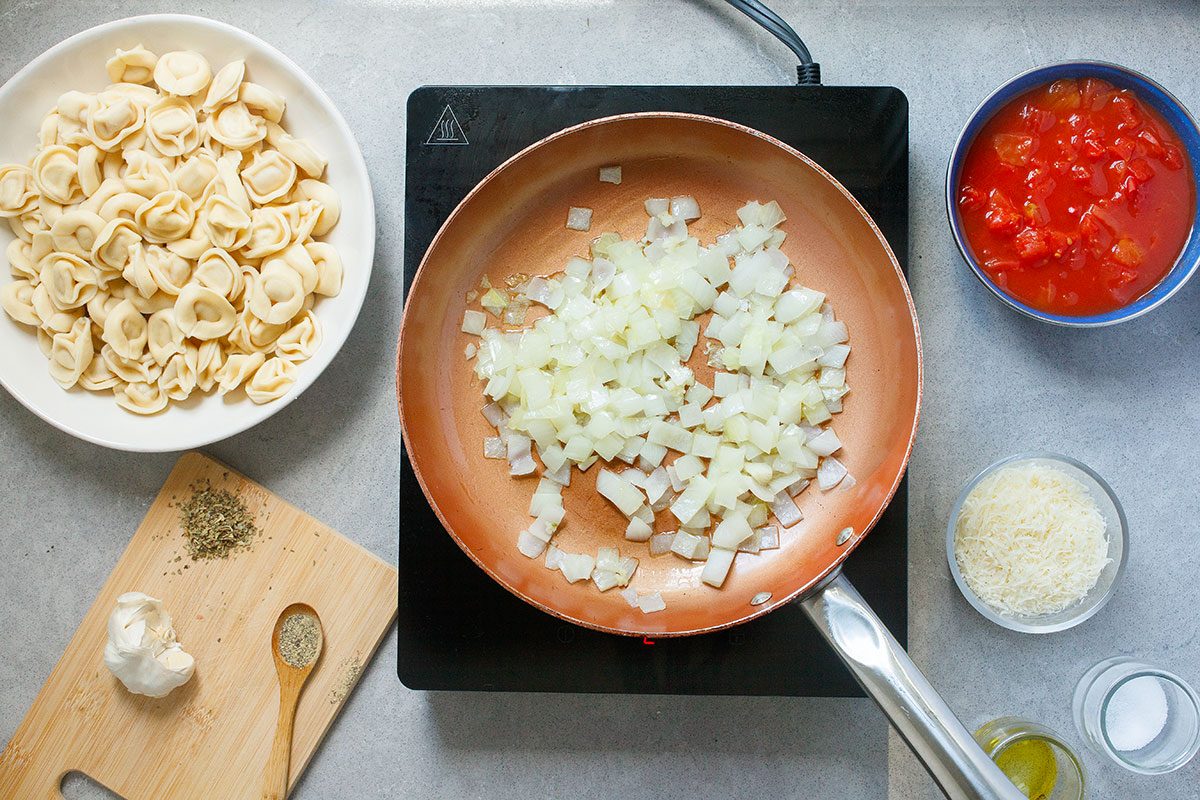 Isabella Cassini for Taste of Home Sauteed onions in skillet