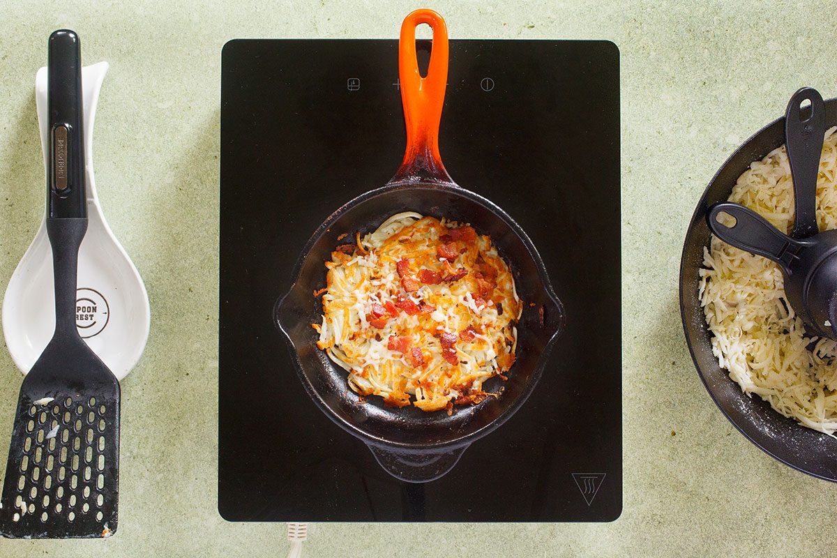 Stuffed Hash browns with added filling of cheese and bacon