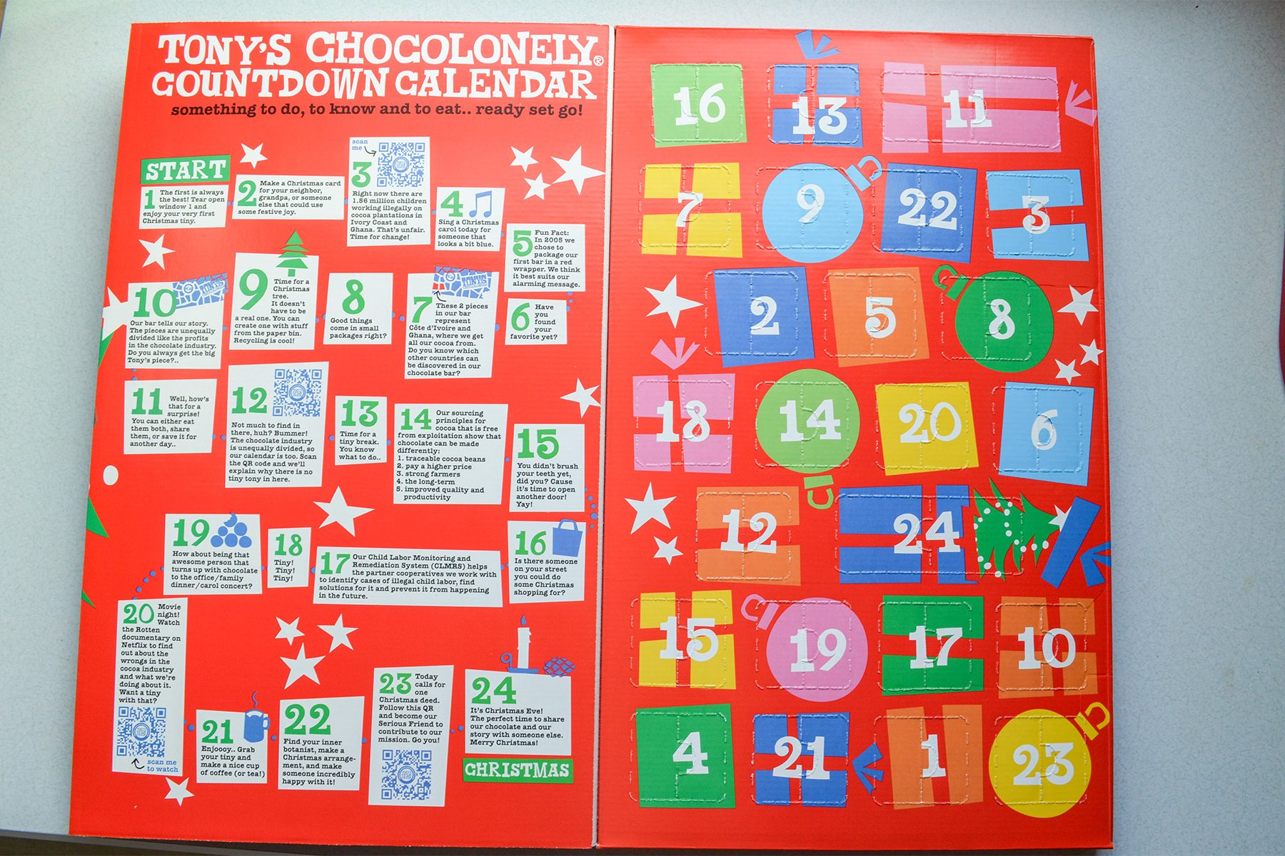Tony's Chocolonely Natural Countdown Calendar