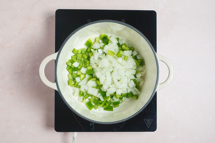 Onion and green bell better sauteing in dutch oven