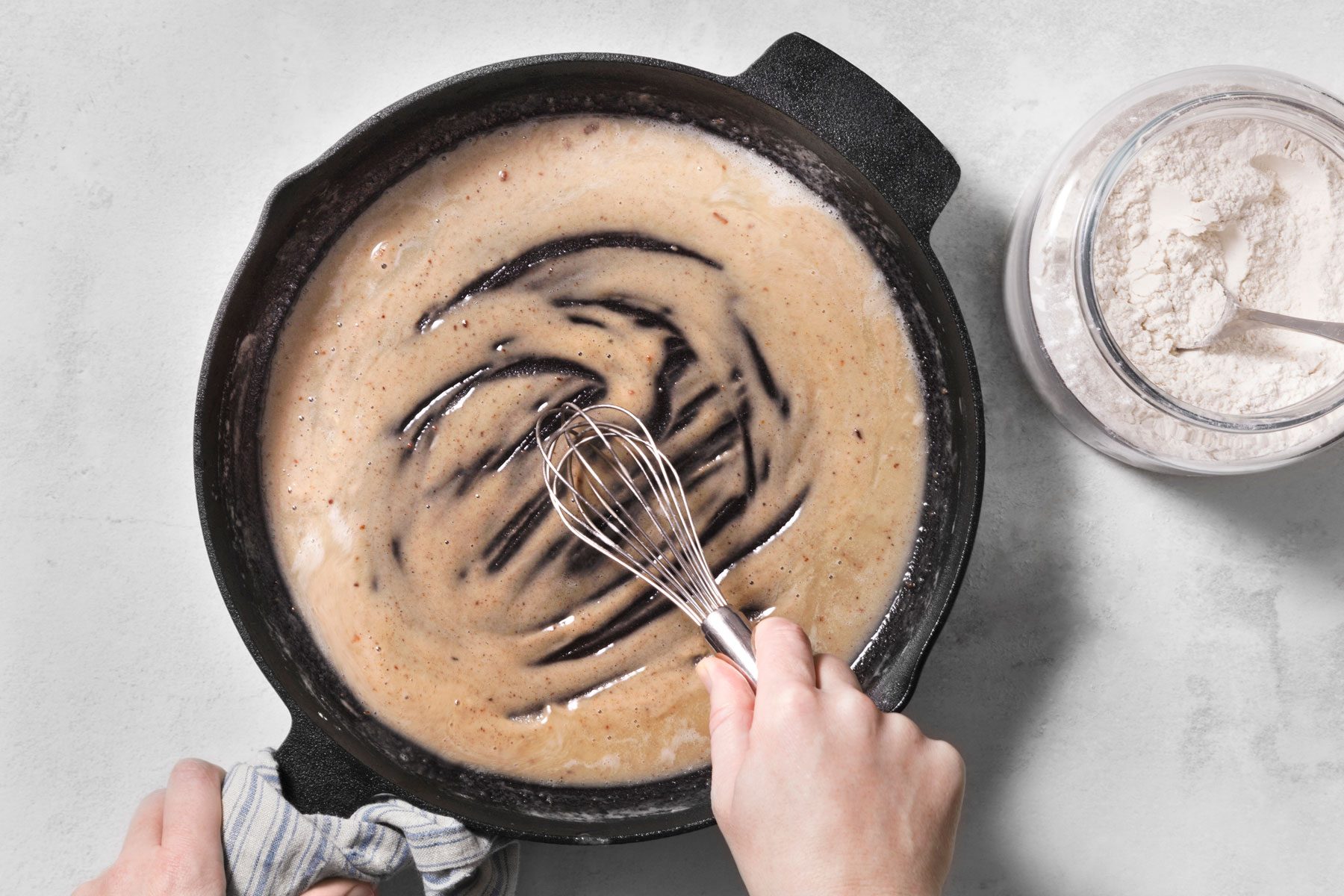 flour stirred into bacon drippings