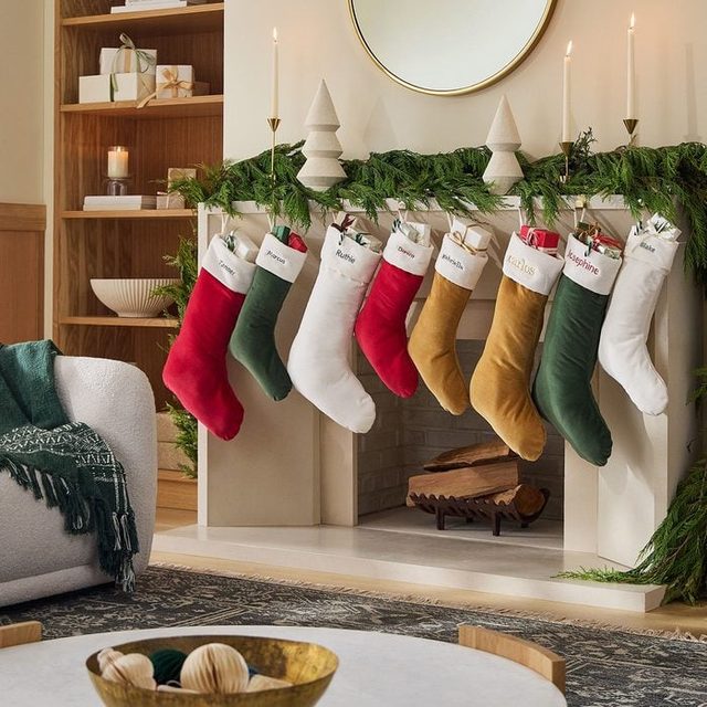 Classic Velvet Personalized Christmas Stockings Ecomm Via Westelm.com 