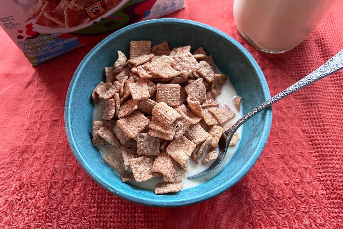 Eggnog On a Bowl of Breakfast Cereal
