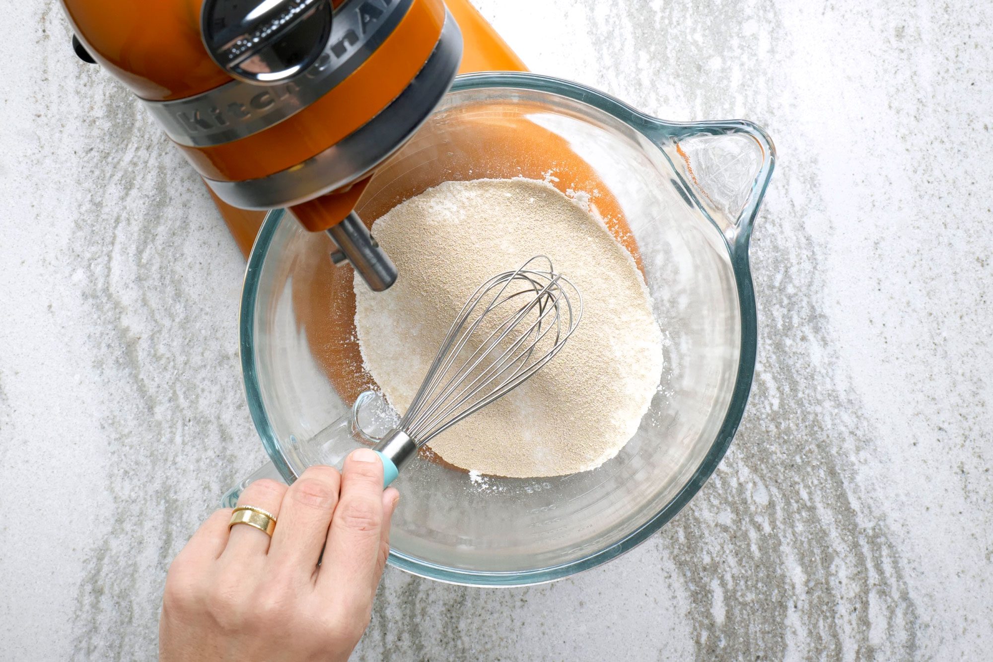 Stir the mixture constantly with a whisk