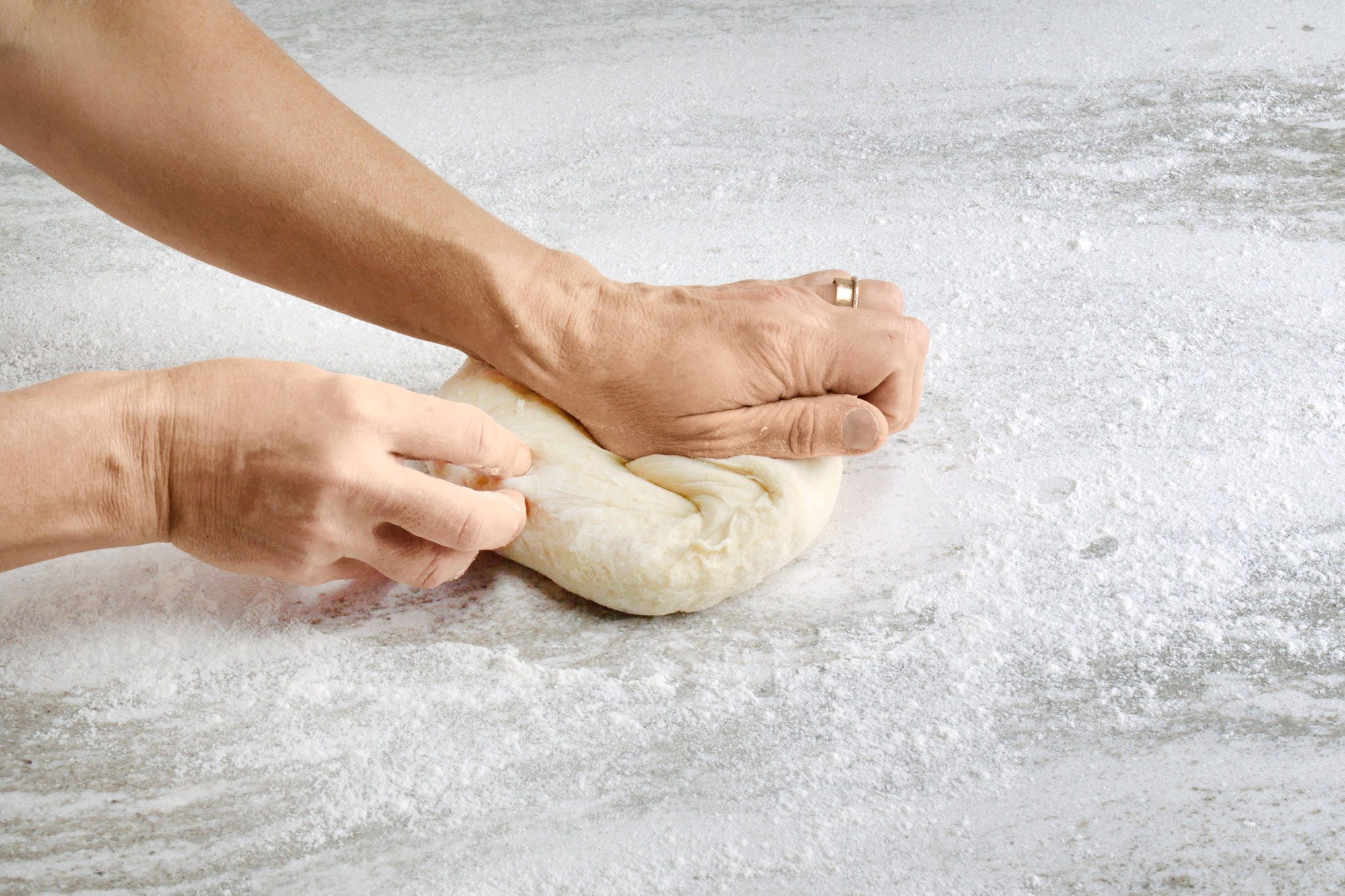 Turn the dough onto a floured surface, and knead until it’s smooth and elastic