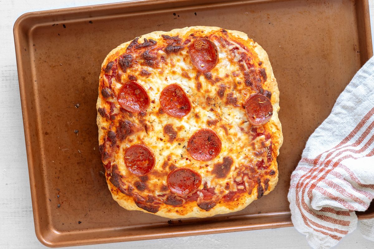 baked pizza dough