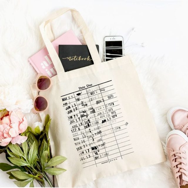 Toh Ecomm Library Card Tote Bag Via Etsy.com 
