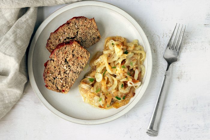 Tennessee Onions served in a plate with fork