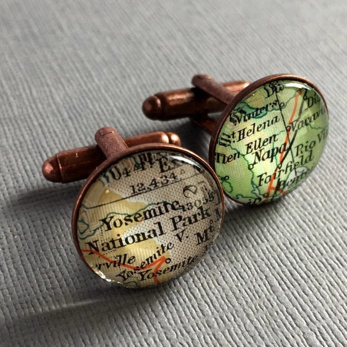 Personalized Map Cufflinks Ecomm Via Etsy.com 
