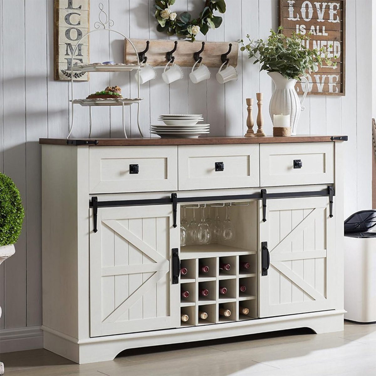 Aisaiah Coffee Bar Wine Cabinet