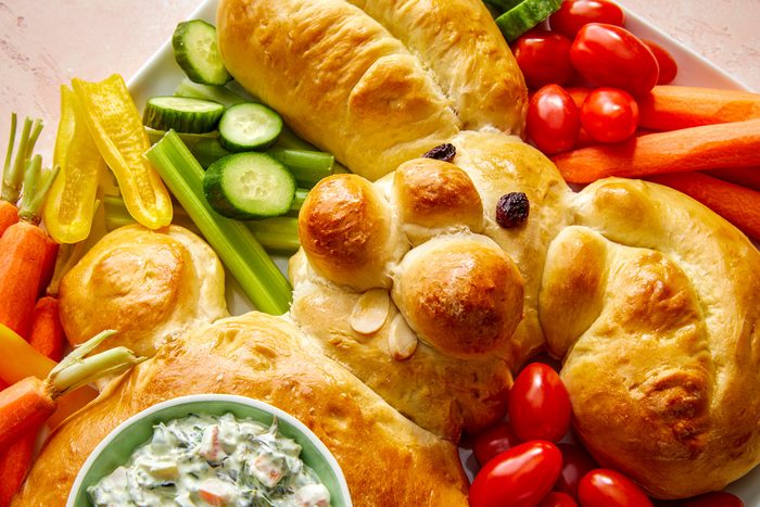 Bunny Bread arranged on a serving board