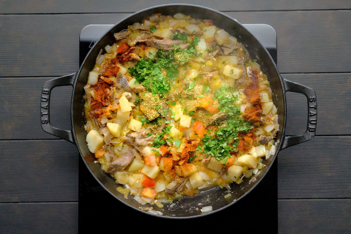 Stir in salt, oregano, chili powder and cilantro.