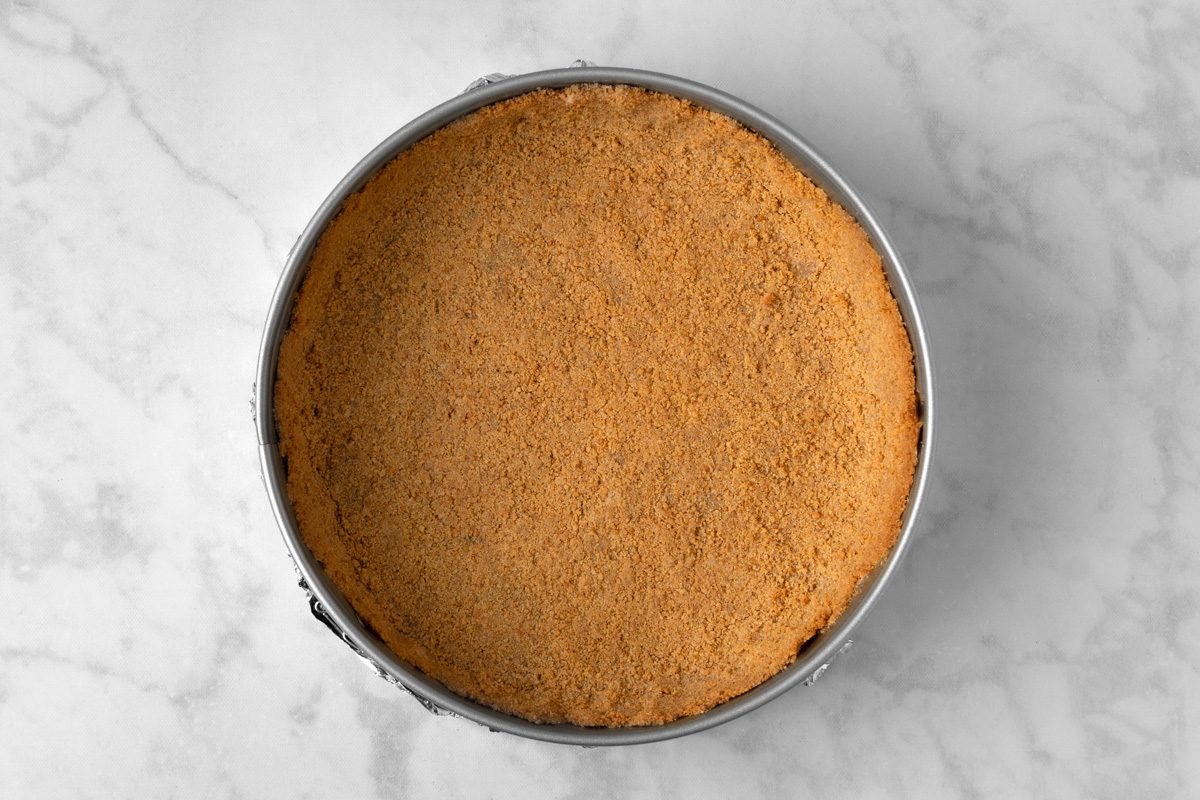 graham cracker crumbs, sugar and melted butter combined