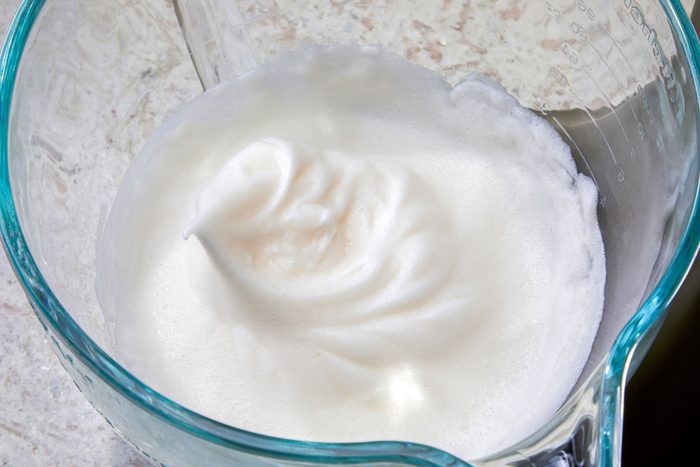 Beat on medium speed until soft peaks form