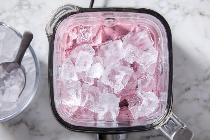 ice added to blender