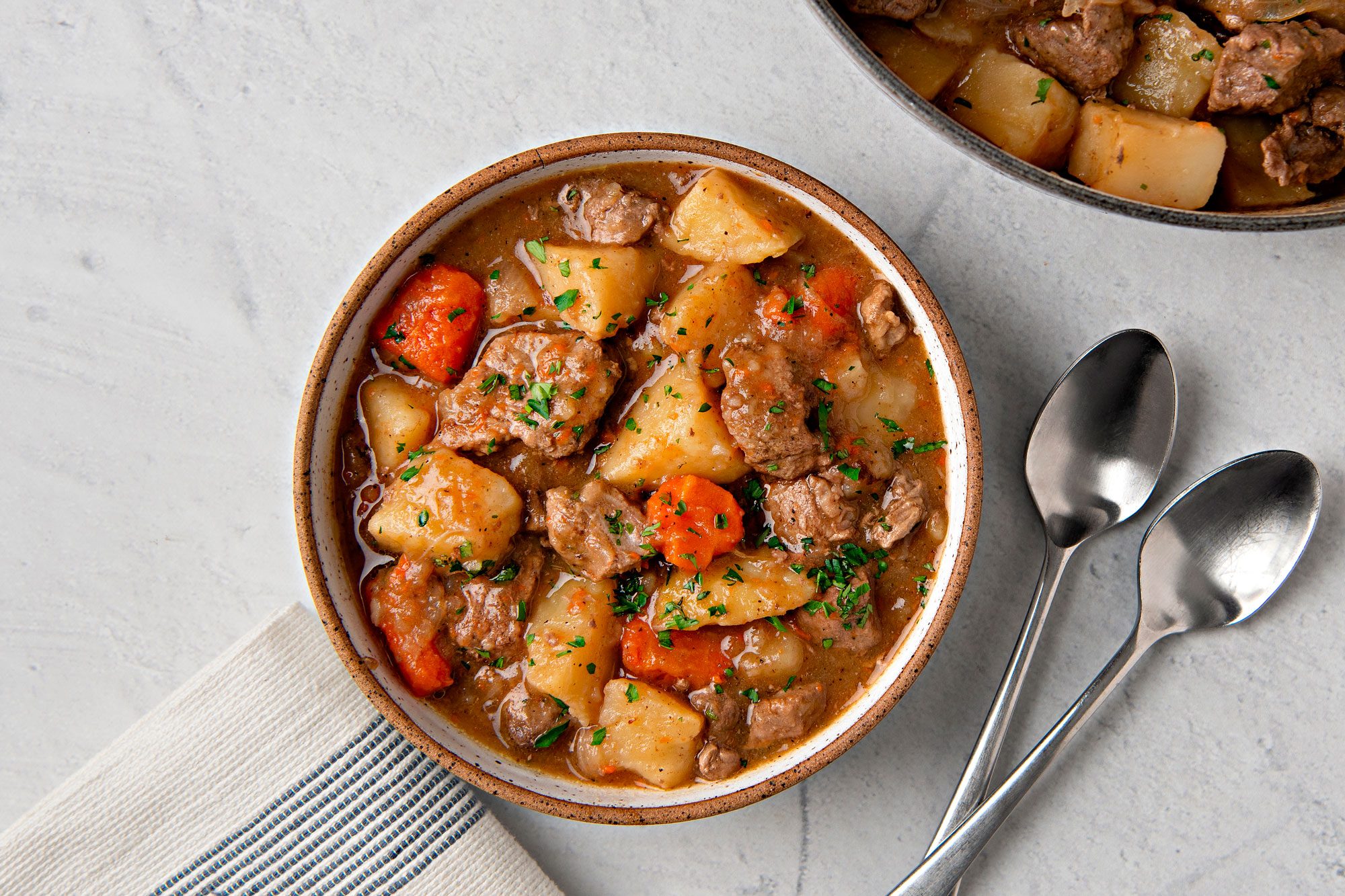 overhead shot of Traditional Lamb Stew