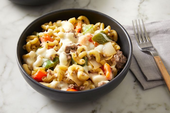 3/4th shot of Philly Cheesesteak Casserole