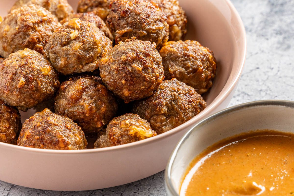 Taste Of Home Keto Air Fryer Meatballs Photo Of The Finished Recipe.